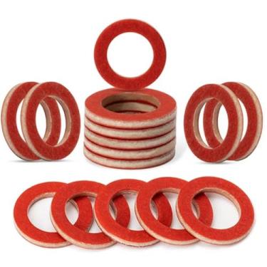 Imagem de 90430-08020-00 20 peças Junta de drenagem de óleo da caixa de engrenagens inferior vermelha Compatível com motor de popa YMH 90430-08020-00 90430-08801-00 90430-08003-00