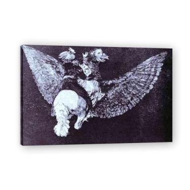 Imagem de Absurdity FlyingFrancisco De Goya Tela de arte romântica - Inspirado pelo mestre que moldou a arte moderna 50 x 75 cm emoldurada