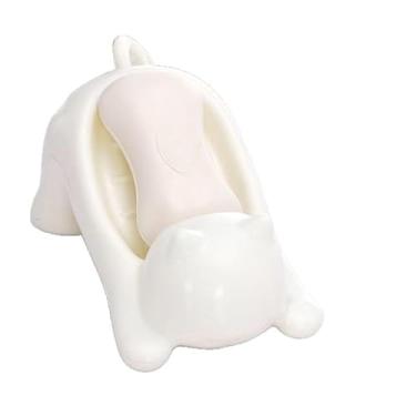 Imagem de 1 pç saboneteira fofa em forma de hipopótamo com rede de espuma, suporte de sabão de banheiro de drenagem, organizador de sabão antimofo de plástico para chuveiro e pia, branco