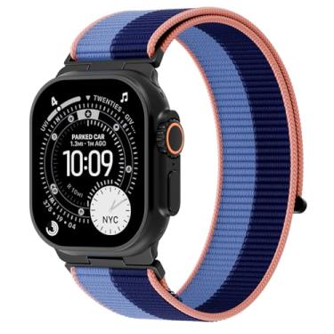 Imagem de Pulseiras de nylon esportivas compatíveis com Apple Watch Ultra 2/Ultra séries 10/9/8/SE/7/6/5/4/3 de 49 mm, 46 mm, 45 mm, 44 mm e 42 mm