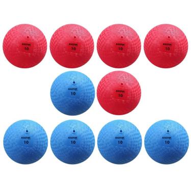 Imagem de Kit 10 Bola Iniciação Kagiva N°10 De Borracha Azul+vermelho