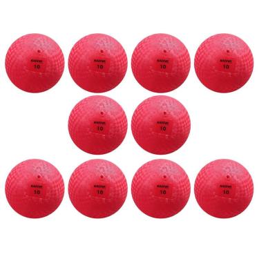 Imagem de Kit 10 Bola Iniciação Kagiva N°10 De Borracha Vermelho