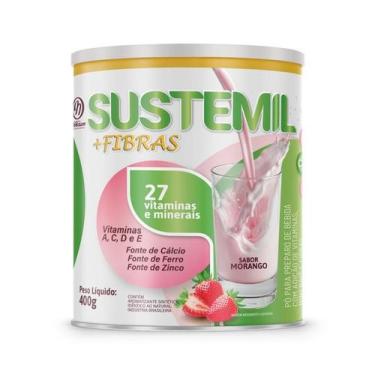 Imagem de Sustemil Fibras Morango 400g Suplemento Alimentar com 27 Vitaminas e M
