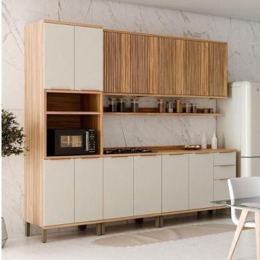 Imagem de Cozinha Completa 100% Mdf 5 Peças com 13 Portas e Prateleiras 270cm No