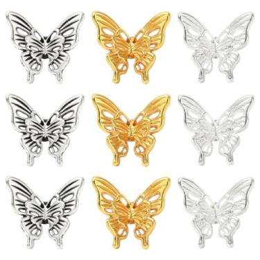 Imagem de UR URLIFEHALL 30 peças, 3 cores, contas de borboleta tibetana, vazadas, animais voadores, insetos, espaçadores para brincos faça-você-mesmo, pulseira, colar, pingente, fabricação de joias