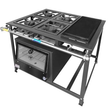 Imagem de Fogão Industrial 4 Bocas Simples a Gás Alta Pressão MR Fogões com Chapa e Forno P7