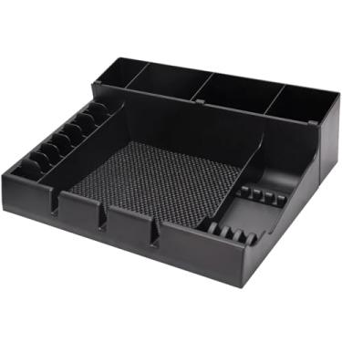 Imagem de Organizador de aparador de cabelo com vários compartimentos, estojo de barbeiro com compartimentos de tesoura, caixa de armazenamento abdominal