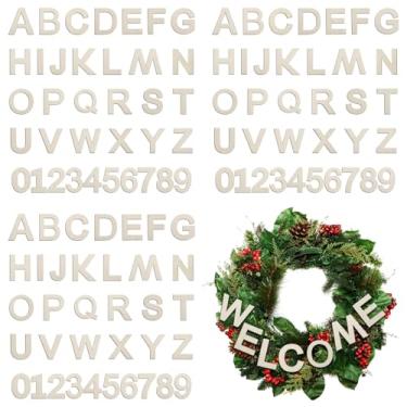 Imagem de Conjunto de alfabeto e números de madeira 108, letras e números de 10 cm, ideal para projetos de arte e decorações