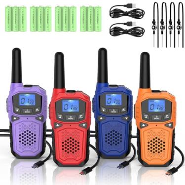 Imagem de Walkie Talkies para adultos - Rádio WokTok de longo alcance bidirecional para acampamento, caminhada, acessórios de caminhada, equipamento de acampamento, presente de aniversário de Natal para