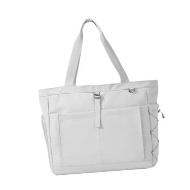 Imagem de harayaa Bolsa para tênis com compartimento separado para sapatos, bolso com zíper, grande capacidade, espaço para raquetes de pickleball e muito mais. Ideal, Cinza Claro