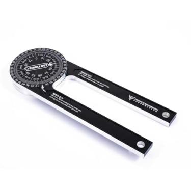 Imagem de PEC Tools Transferidor de esquadria – localizador de ângulo manual de 17,4 cm com graduações gravadas a laser, rotação de 360°, transferidor de alumínio durável para carpintaria, encanamento e