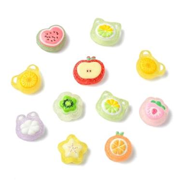 Imagem de UR URLIFEHALL 45 peças, 9 estilos, cabochão de frutas, resina, encantos, maçã, laranja, pêssego, flatback para artesanato faça você mesmo, scrapbook, clipe de cabelo, capa de celular