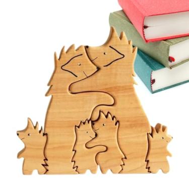 Imagem de Quebra-cabeças de ouriço | Decorações de mesa de quebra-cabeça de família de animais de - blocos de construção educacionais, peça central de mesa decorativa para decoração de casa, Hunya