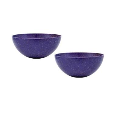 Imagem de Kit 2 Mini Bowl Fibra Madeira Green Colors Lilás 240Ml - Bb Store
