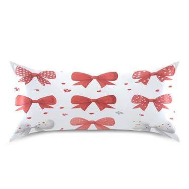 Imagem de Blueangle Fronha de cetim com laço vermelho para cabelo e pele, fronha de seda, tamanho king (50,8 x 101,6 cm) - Capas de almofada de cetim refrescantes com fecho de envelope (36)