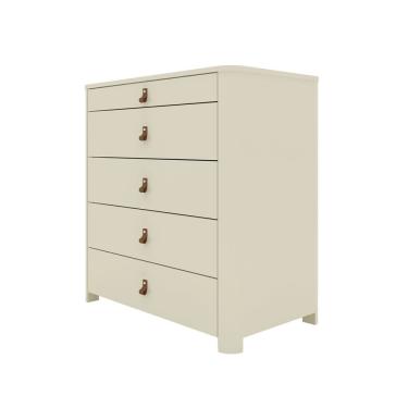 Imagem de Comoda Innova Com Pes E 5 Gavetas Com Organizador Off White - Gelius