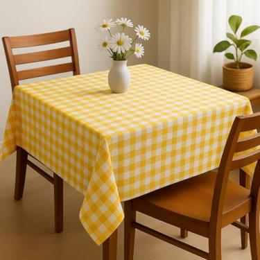 Imagem de Toalha de Mesa Xadrez Retangular Ideal para Casa Apartamento Airbnb 1m x 1,50 (AMARELO)