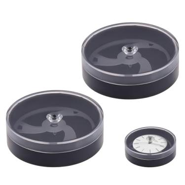 Imagem de hinbkenla Caixa de armazenamento portátil de 2 peças para mostradores de relógio, suporte de movimento de relógio, estojo de viagem, estojo de relógio de viagem, organizador de proteção contra poeira