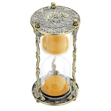 Imagem de SuLiao Temporizador de areia ampulheta de 60 minutos, mandala de 60 minutos com gravação rosa, latão dourado, relógio de areia, antigo Reloj De Arena 1 Hora, vidro de uma hora para presente, decoração