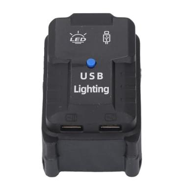 Imagem de Garosa Adaptador de Bateria para Carregador USB, Portas Duplas 5V 2.1A Com Luz de Emergência para DCB141 A9 DCB127 A9, Fonte de Alimentação Compacta para Smartphones e Tablets Viagens