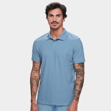 Imagem de Camisa Polo Hering Casual Masculina, Azul claro, P
