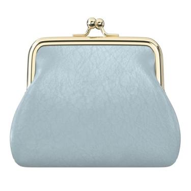 Imagem de Mini porta-moedas vintage de couro encerado a óleo para mulheres, bolsa de moedas compacta, bolsa de couro pequena retrô portátil, bolsa de troca multiuso para cartões, chaves de dinheiro, Azul