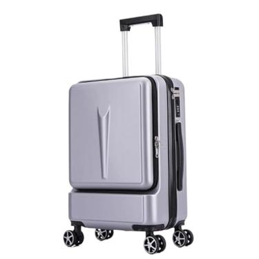 Imagem de Malas de mão mala de mão abertura frontal mala ABS + PC Spinner Trolley com bolso Compartmnet malas de bagagem (, C, 24in