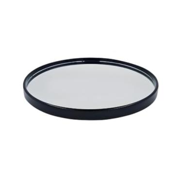 Imagem de Bandeja Espelhada Banheiro Lavabo Bandeja Decorativa Multiuso (Redonda Lisa Preta)