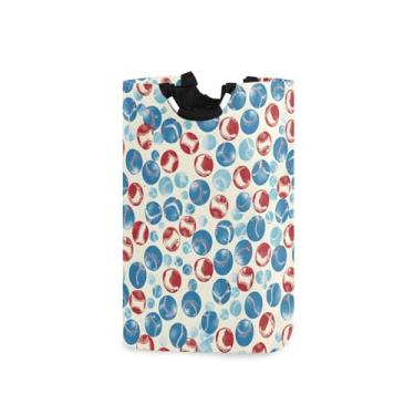 Imagem de CEBUGI Cesto de lavanderia com fundo de bolas de beisebol, cesto de roupa suja dobrável para roupas, quarto, banheiro, dormitório