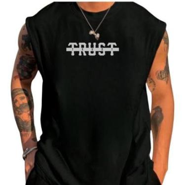 Imagem de Regatas Oversized Masculina Camisa Trust Blusa Oversized Streetwear 100% Algodão Premium 30.1-Masculino