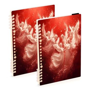 Imagem de Burbuja Cadernos com nome, papel pautado universitário A5 com 60 folhas, fichário para escritório, 2 unidades