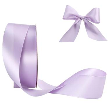 Imagem de HYSSINOWRAP Fita de cetim decorativa para embrulho de presente, 2,5 cm de largura, várias cores disponíveis (032-roxo claro, 3,5 cm)