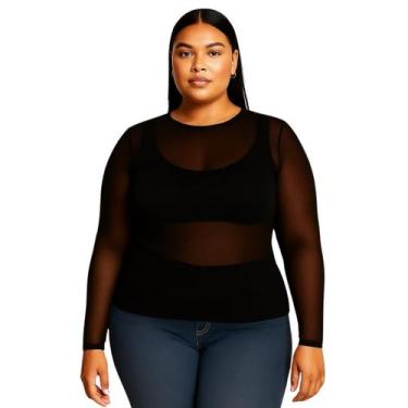 Imagem de Blusa Segunda Pele Plus Size FIO 40 Manga Longa Gola Redonda LOBA LUPO