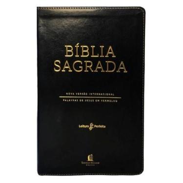 Imagem de Livro - Bíblia NVI, Couro-soft, Preto, Letras Vermelhas, Índice de Ded