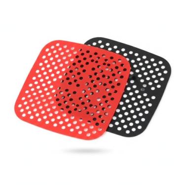 Imagem de Tapete protetor de Silicone Quadrado Vermelho Easy Kitchen Para Airfryer