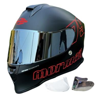 Imagem de Capacete de Moto Masculino Feminino Mormaii 1979 Vermelho Fosco Fechado Original Viseira Transparente + Espelhada (61)
