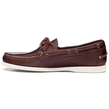 Imagem de Sebago Sapatos de barco encerados Portland – Mocassins de couro encerado costurados à mão com forro de meia de couro e sola de borracha antiderrapante, Marrom Euro, 40