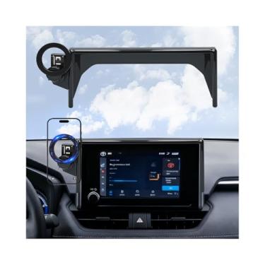 Imagem de Takeyman Suporte de telefone de carro para acessórios Toyota RAV4 2019-2025, rotação de 360°, compatível com MagSafe 25 peças de ímãs super fortes N52 (apenas para tela de 7/20.3 cm)