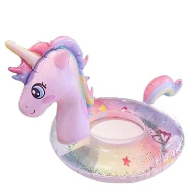 Imagem de Boia Inflável Estrela-do-Mar PVC Reforçado 70cm 90cm 120cm para Crianças e Adultos | Boia de Natação Piscina Praia(Bóia UNICÓRNIO ROSA-70Cm)