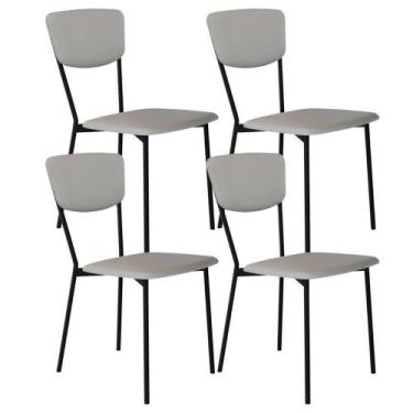 Imagem de Kit 04 Cadeira Para Sala De Jantar Village Preto C01 material sintétic