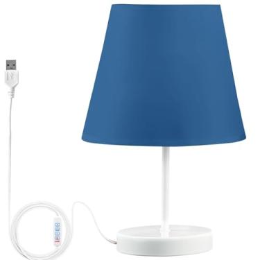 Imagem de TSENQUE Candeeiro de mesa USB colorido personalizado bonito regulável lápis-lazúli lâmpadas de cabeceira para mesinhas de cabeceira LED decorativas lâmpadas infantis para quarto