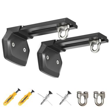 Imagem de Suporte universal para montagem em tela de projetor, suportes em L ajustáveis de parede e teto com ganchos fechados, extensão de 3,5 a 10 cm, capacidade de 29,9 kg, inclui hardware completo para home