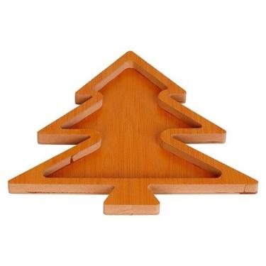 Imagem de Petisqueira em MDF Árvore de Natal 21x21cm Madeira Decoração Ceia - Ze