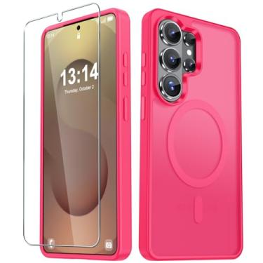 Imagem de YENAPOON Capa para celular Samsung Galaxy S26 Ultra, capa magnética fosca [atualizada em 2026] com 1 protetor de tela, suporte para MagSafe, proteção militar à prova de choque, parte traseira fosca