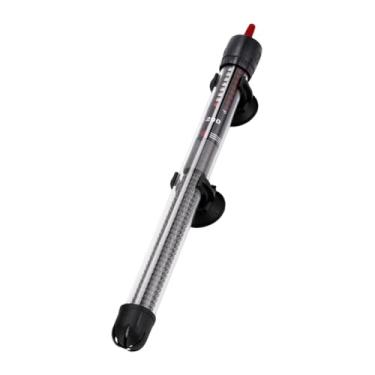 Imagem de predolo Aquecedor de aquário preto com 2 ventosas, acessório portátil e haste de aquecimento.