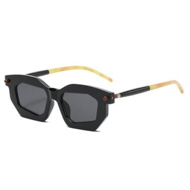 Imagem de Óculos de Sol UV400 - Lentes Transparentes Bicolores, Armação Punk com Rebites, para Homens e Mulheres, Esportes ao Ar Livre, Corrida e Ciclismo, Preto