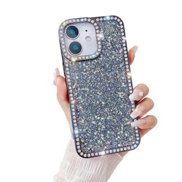 Imagem de Capa Svaove para iPhone 16e com purpurina, luxuosa capa de telefone brilhante brilhante com diamantes de cristal brilhante strass para mulheres e meninas, capa protetora de plástico rígido à prova de