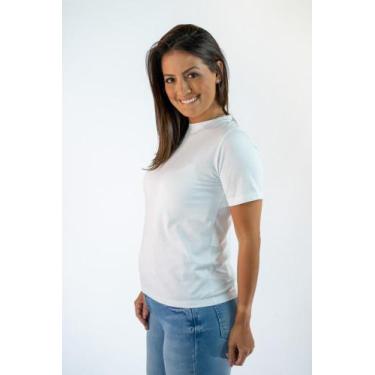 Imagem de Camiseta Básica- 100% Algodão Pima - Rebecca Fernandes, Branco, P