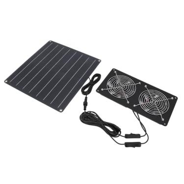Imagem de aqxreight Kit de Exaustor Solar 20W Com Controle de Interruptor Duplo Ventilador de Ventilação de Resfriamento do Painel Solar para Estufa de Galinheiro Neste Ventilador de Painel Convertido que é