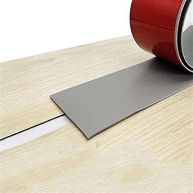 Imagem de GQQGSHOP Tiras de cobertura de piso de 1 m, tiras de transição de piso, barras de limite, tiras de união de piso de perfil de transição de PVC autoadesivas, tira divisória de porta, divisor de piso